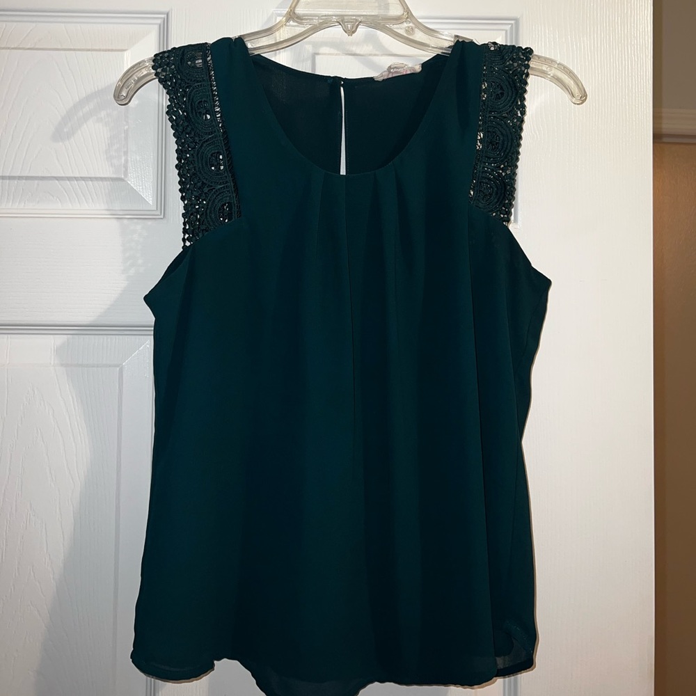 Agaci Green-Blue Dressy Blouse Tank - Small 💚